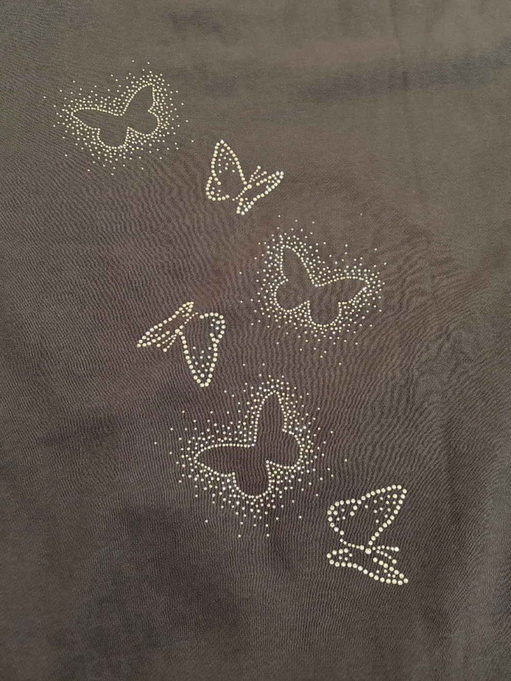 PINK Victoria's Secret Campus Gray Rhinestone Butterfly Crewneck Sweatshirt NWT - Picture 10 of 11